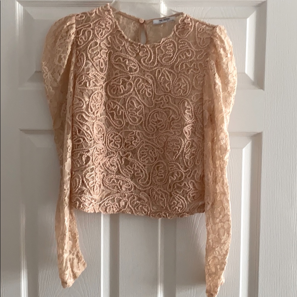 👚NEW Zara Pink Lace Crop Top